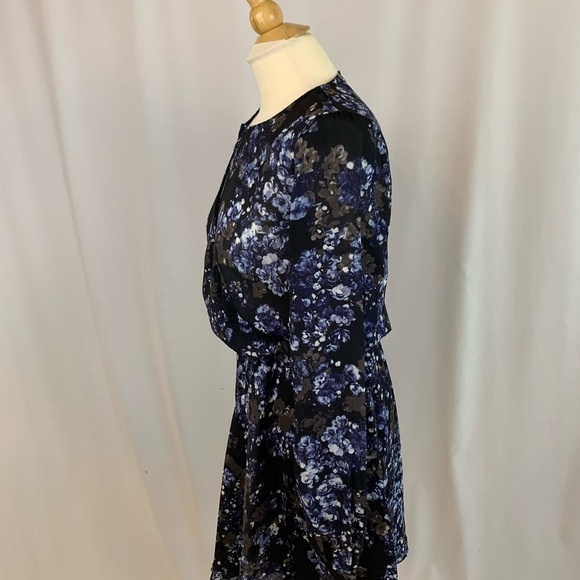Revolve‎ Parker Navy Floral Faux Wrap Asymmetrical Dress - Picture 3 of 9